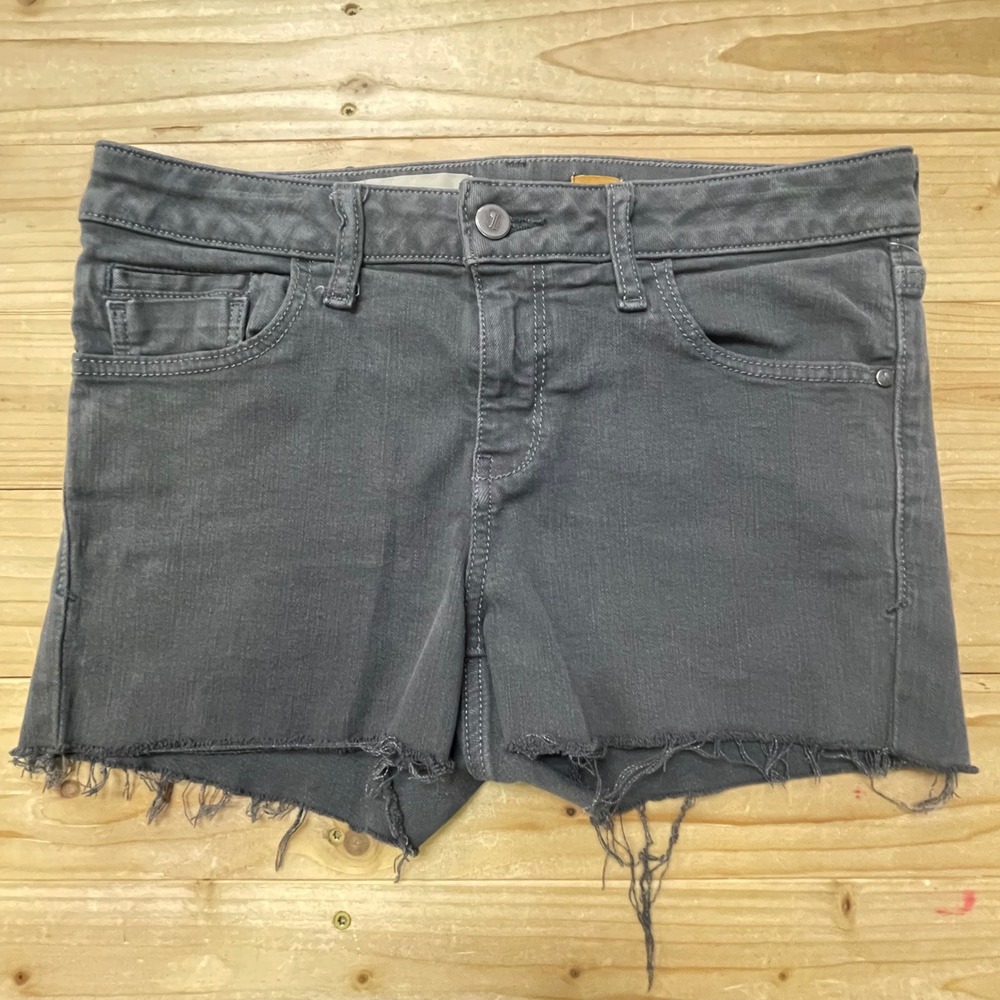 Pilcro and the Letterpress Denim Shorts Frayed Hem Gray Wash Size 28